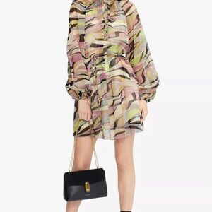 TED BAKER Size 2 Zeena semi-sheer Mini Dress